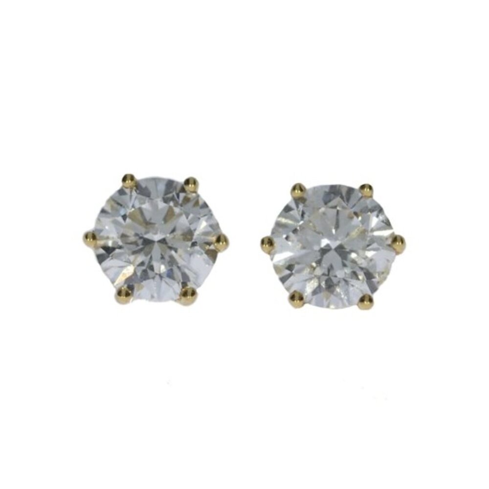 18Kt Gold 7 Ct 6 Prong IGI Certified Lab Grown Diamond Studs Earrings